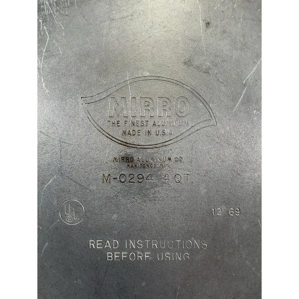 Mirro-Matic 4 qt Deluxe Pressure Cooker‎ M-0294 Vintage Cooker Just Bottom